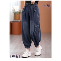 복고풍 플라워 꽃무늬 자수 청바지 데님팬츠 여성 독특한 빈티지 유니크한 배기핏