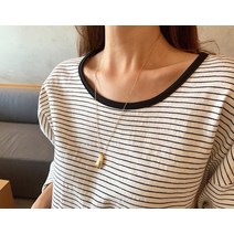 딱조아 단가라 트임 티셔츠