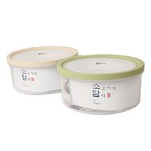 마이스타일 소담 밀폐용기 원형5호 1300ml, 그린