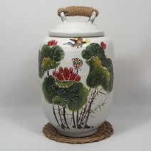 여주도자기 쌀독 10k 20k+쌀바가지+ 볏짚받침포함, 끈뚜껑 연문 쌀독10k