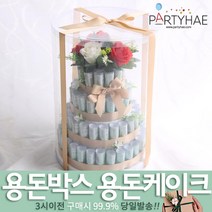 (주)파티해 용돈박스 용돈케이크 토퍼 - 어버이날 카네이션 용돈선물 용돈이벤트 생일 환갑 칠순, E06_용돈케이크포장상자(PVC케이스)43CM