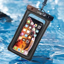 애드온 IPX8인증 4중잠금 암밴드 넥스트랩 휴대폰 TPU 방수팩 케이스 1개, 블랙 AA383