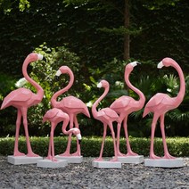 플라밍고 장식 유리 섬유 강화 플라스틱 정원 풍경 인테리어 동물원 소품 안뜰 쇼핑몰 연못, 핑크 1