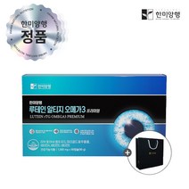 [한미양행 공식처]한미양행 루테인알티지오메가3 눈 피로 노안 영양제 선물세트 2세트+쇼핑백, 단품, 단품
