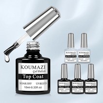 6피스 10ml 젤 탑 코트 베이스 네일 폴리쉬 매트 프라이머 트랜스퍼 PH 밸런스 오래 지속되는 고광택 DIY 가정용 USA 미국, Brown