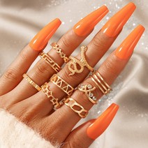 반지 패션 뱀 여성을 위한 뱀 반지 세트 anillos 보석 bague femme 여자를 조정 가능한 펑크 액세서리 패션