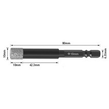 건식 코아 비트 트리머 코어 비트 빗트 날 드릴 벽뚫기 핸드피스 5-14mm 유리 구멍, 10mm