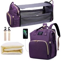 내장형 USB 충전 포트 및 유모차 스트랩이있는 베이비 백 변경 스테이션 배낭이 P4125, Grey