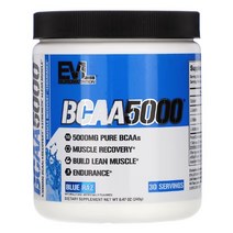 EVLution Nutrition 리우신 아이소류신 발린 시트르산 말산 수크로스 칼륨 Sodium BCAA 라즈베리 8.47 oz (240 g) 이산화규소