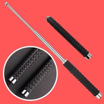 고급 고탄소강 호신용 삼단봉 경찰 진압봉 접이식 휴대용 무기 66cm, 블랙, 1개