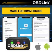 OBDLink CX Bimmercode Bluetooth 5.1 BLE OBD2 어댑터 BMW/소형 iPhone/iOS 및 Android 자동차 코딩 ii