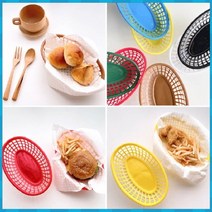 컬러 스낵 바스켓 햄버거 바구니 감자튀김 뻥튀기 과자 과일 카페 소품 식당 호프집, 옐로우