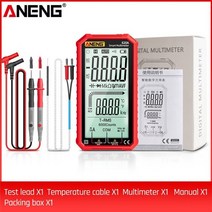 풍속계 바람 측정 aneng 620a 디지털 스마트 멀티 미터 트랜지스터 테스터 카운트, 620A 레드 시스