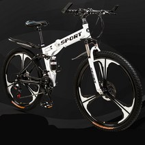urkoteer 접이식 산악자전거 남녀공용 MTB 자전거, 26인치 24속, 접이식-스포크 휠 블랙레드 사은품 증정