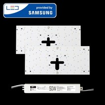 LED모듈 기판 리폼 세트 사각방등(400X175mm) 50W 삼성 국산 자석 설치, 사각방등400x175mm(2장)50W, 프리미엄 / 삼성 S6등급(5630칩), 5700K(밝은 아이보리빛), 1세트