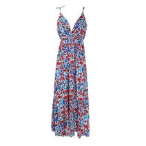 여자 Boho 플로랄 맥시 드레스 파티 Strappy 여름 해변 휴일 스파게티 호환 스트랩 Sundress 플러스 사이즈 S M L XL 2XL 3XL 4XL 5XL