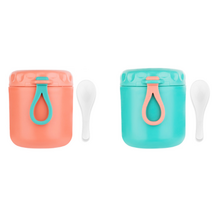 홈팸 미니 보온 죽통 스텐 도시락통+숟가락 450ml 1개, 스카이