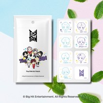 타이니탄 케릭터 향기 스티커 방탄소년단 BTS 8매입 향기나는 스티커 민트향, 8매 10장