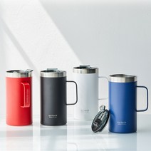 오슬로 아웃백2 이중진공 뚜껑스텐머그컵 600ml, 블루