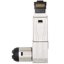 5 PC RJ45 전체 차폐 아연 합금이 필드를 플러그 90도 각도 CAT7 STP 필드 종단 커넥터 도구가 필요없는 유형, 하나, 보여진 바와 같이