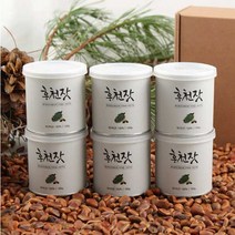 홍천잣 선물 세트 캔 잣 견과류, 6캔(백잣), 100gx6캔