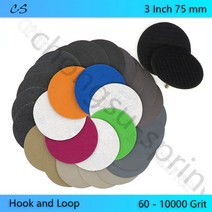 연마공구 절삭공구 3인치 75mm 샌드페이퍼 디스크 그릿 60 ~ 10000 후크 및 루프 습식/건식 연마 샌딩 전동, 09 400 grit_02 5PCS