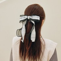 제이투제이 트위드 롱리본 자동핀 골프헤어핀 국내생산