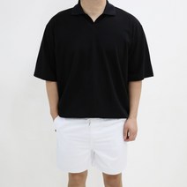 엠클로 남자 빅사이즈 오버핏 브이넥 오픈카라 PK 박스 반팔티셔츠