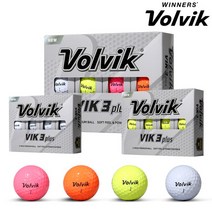 볼빅 VIK3 PLUS 프리미엄 3피스 골프공 12알, 상세 설명 참조, 레인보우
