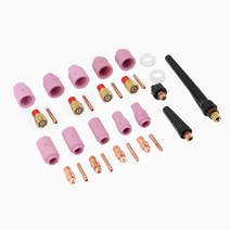 31pcs 세트 TIG 용접 일반 가스 렌즈 유리 노즐 컵 키트 0.040inch-1 / 8inch Torch 9/20/25 T24, 하나, 보여진 바와 같이