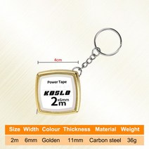 Carabiner 개폐식 눈금자와 테이프 측정 DIY 목공을위한 강철 두꺼운 포켓 센티미터 휴대용 개폐식 눈금자, 금색의, 2미터