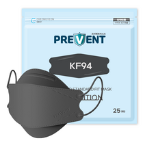 프리벤트 KF94 3D 입체형 마스크 대형 에코팩 25매, 진그레이, 25개