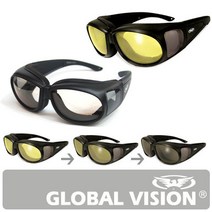 [아웃피터 24- 변색선글라스]GLOBAL VISION 글로벌비전/오토바이/자전거/안경위 안경위에 쓰는 선글라스, 클리어24