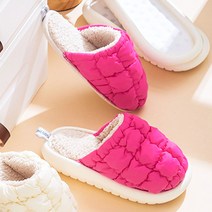 에이원스토어 따뜻한 패딩슬리퍼 탈부착가능 털 실내화 거실화 사무실화, 핫핑크