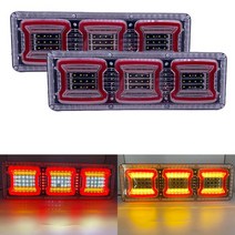 카고트레일러 캠핑 미니 카고트레일러 2pcs 24V LED 자동차 트레일러 트럭 후면 테일 라이트 중지 브레이크, 01 2X 33cm_01 24V