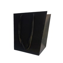 코팅 플라워 사다리쇼핑백 10P 2가지사이즈, 블랙