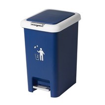 할메이드 다용도 페달 휴지통 10L 20L 대용량 쓰레기통 분리수거함, 10L 네이비, 1개