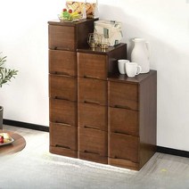 5단 수납장 원목 캐비닛 서랍장 보관함 양말 속옷, 6단 50CM 월넛