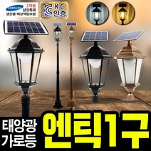 태광조명 태양광 엔틱 1구 가로등, 태양광 블랙 투명 육각 2.3m