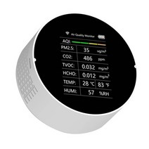 실내 가정용 공기질 초 미세먼지 이산화탄소 측정기 CO2 계량기 PM2.5 TVOC HCHO 온도 습도 AQI 검출기 모니터 센서 분석기, [04] White Tuya WiFi, 04 White Tuya WiFi