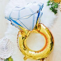 반지 은박 풍선 블루 대형 프로포즈 소품 이벤트 셀프 웨딩 촬영 소품, 반지풍선 블루 (대)