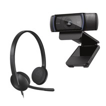 C920 웹캠 H340 헤드셋 세트 온라인 수업 개인방송장비 올인원 패키지 유튜브 유튜버, C920  + H340 세트 + 연장케이블