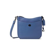 COACH 광택 페블 가죽 체이스 크로스바디 워시드 샴브레이