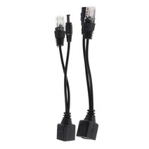 RJ45 인젝터 POE 스플리터 어댑터 케이블 키트 이더넷 12-48V에 대한 수동 전력, 검은색