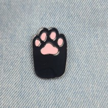 BC142 고양이뱃지 냥발 블랙 배지