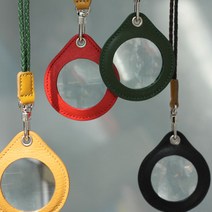 유몰 돋보기목걸이 안경 패션 휴대용 한혜연 가죽 빈티지 예쁜 가정의달 효도 특별한 할아버지할머니선물, 1개, 그린