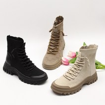 프리티슈 여성 니트 스판 키높이 통굽 삭스 스니커즈 하이탑 운동화 5cm