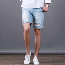 스댕클럽 남성용 디스트로이드 5부 청반바지 GNB896