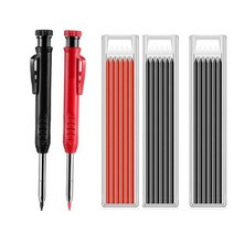 19 조각 솔리드 카펜터 연필 세트 건설 목수 마커 및 18 리필 리드 스크 라이버 목재 바닥 마킹 A, [13] AS PICTURE
