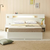 침실 헤드 LED&USB 퀸침대 바퀴서랍 하브벙커수납 침대프레임 (상세참조), 본상품선택, 메이플